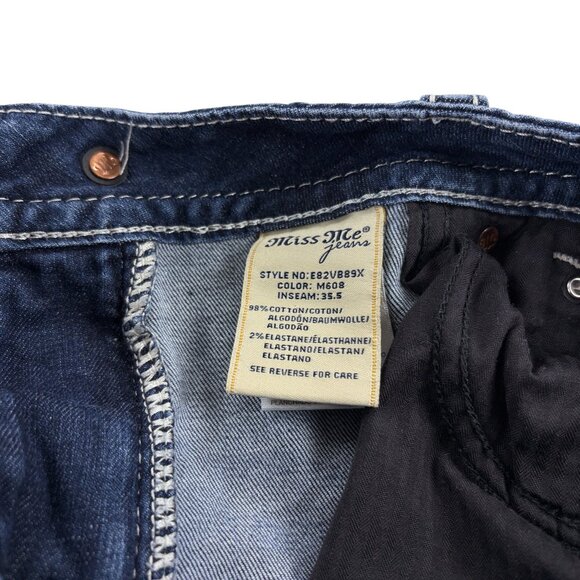 Miss Me Mid Rise Curvy Boot Jeans Womens Size 34 Stretch Denim - Picture 10 of 11